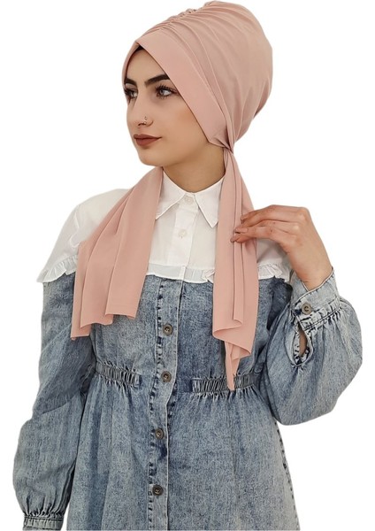 Tasarım Hazır Bone Şal Pudra fiyatları
