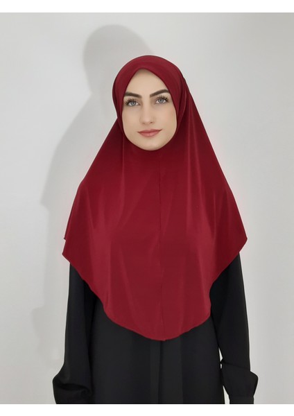 Khımar Hazır Büyük Esarp Hac ve Umra Icın Uygundur Hıjap Malezya Modeli Bordo