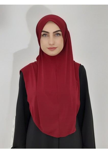 Khımar Hazır Büyük Esarp Hac ve Umra Icın Uygundur Hıjap Malezya Modeli Bordo modelleri