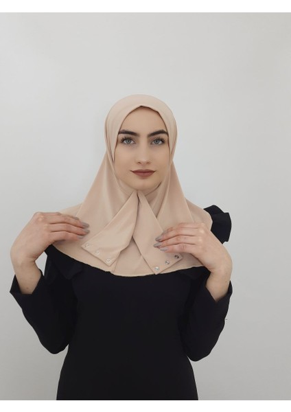 Cıtcıtlı Hazır Eşarp Şal Hijap Ten Renk