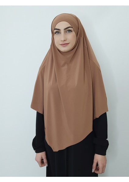 Sufle Hazır Baglamalı Peceli Büyük Esarp Hıjap Hac ve Umre Icın Uygun Camel