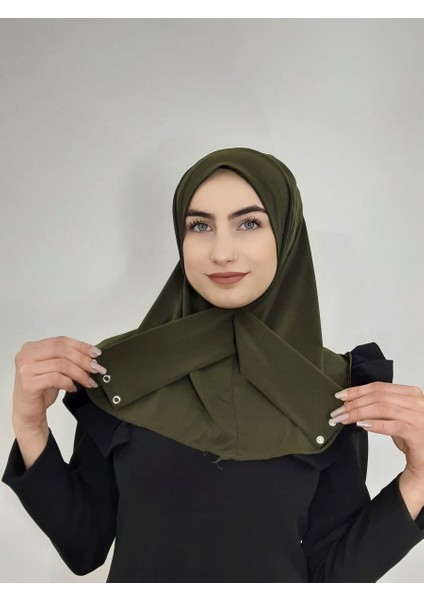 Cıtcıtlı Hazır Eşarp Şal Hijap Haki Renk