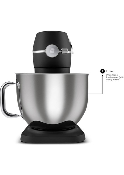 Multichef Digital Ekran 7 Litre 10 Hız Kademeli Ultra Premium Mikser Siyah 1800W, Onerous Mutfak Tartısı Hediye fırsatları