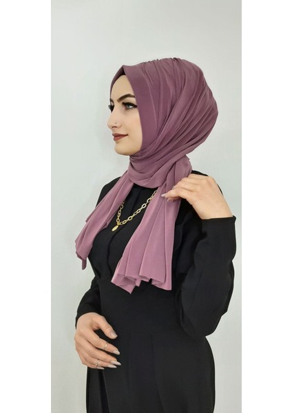 Büzgülü Hazır Şal Leylak Renk
