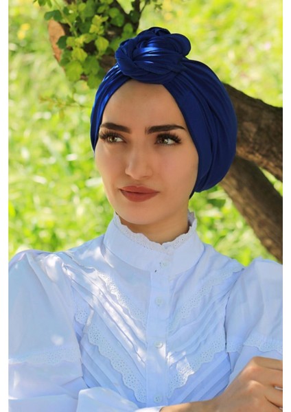 Tasarım Bone Hazır Model Saks Mavisi