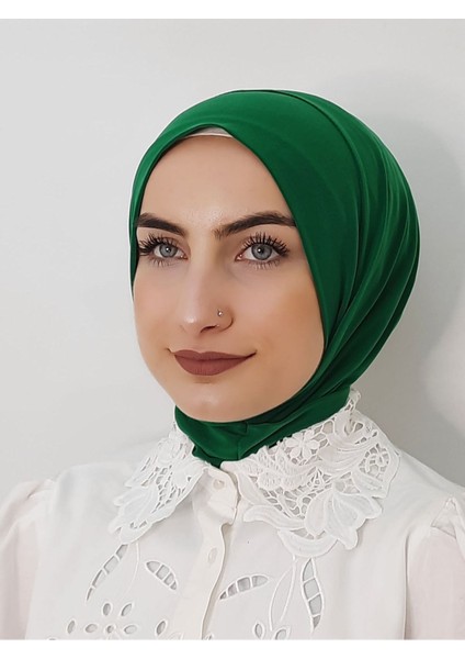 Cıtcıtlı Hazır Eşarp Şal Hijap Yeşil Renk