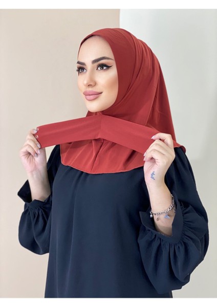 Cıtcıtlı Hazır Eşarp Şal Hijap Kiremit Renk