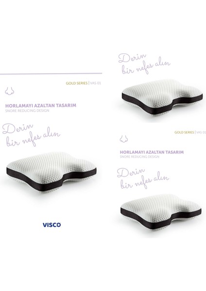 Visco Ortopedik Rahat Nefes Almayı Destekleyici Yastık Vas 01 Gold