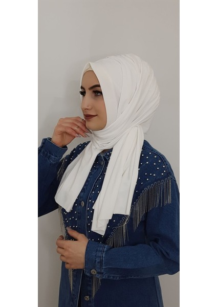 Büzgülü Hazır Şal Ekru Renk