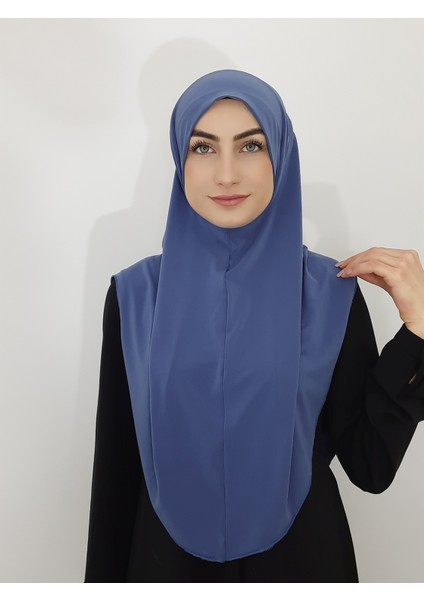 Namaz Örtüsü Khimar, Hazır Büyük Esarp, Malezya Modeli, Hijap ,hac Umre Icin Sandy Kumas Indigo