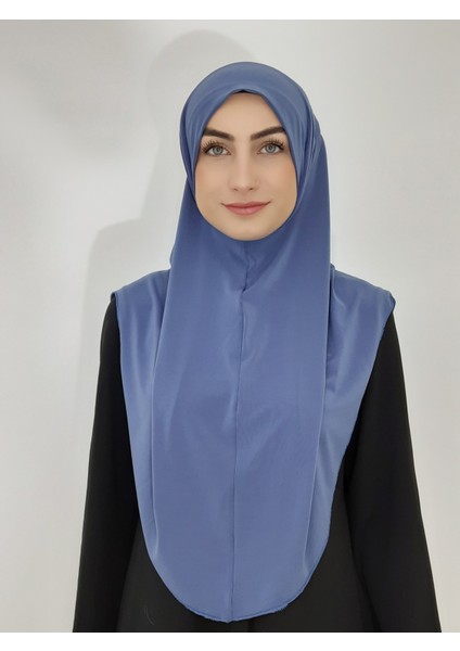 Namaz Örtüsü Khimar, Hazır Büyük Esarp, Malezya Modeli, Hijap ,hac Umre Icin Sandy Kumas Indigo