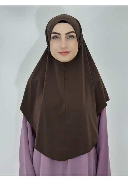 Namaz Örtüsü Khimar, Hazır Büyük Esarp, Malezya Modeli, Hijap ,hac Umre Icin Sandy Kumas Kahve Renk