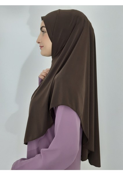 Namaz Örtüsü Khimar, Hazır Büyük Esarp, Malezya Modeli, Hijap ,hac Umre Icin Sandy Kumas Kahve Renk