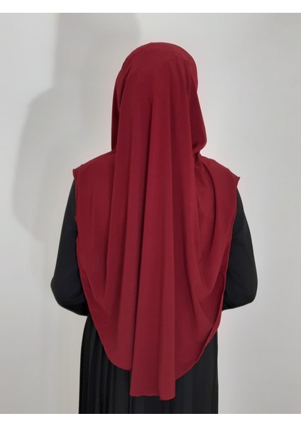 Namaz Örtüsü Khimar, Hazır Büyük Esarp, Malezya Modeli, Hijap ,hac Umre Icin Sandy Kumas Bordo Renk