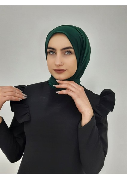 Cıtcıtlı Hazır Eşarp Şal Hijap Zümrüt Renk