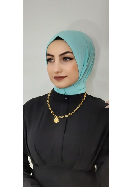 Cıtcıtlı Hazır Şal Hijap Su Yeşili Renk