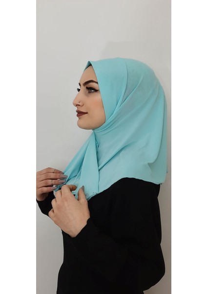 Cıtcıtlı Hazır Eşarp Şal Hijap Su Yeşili Renk