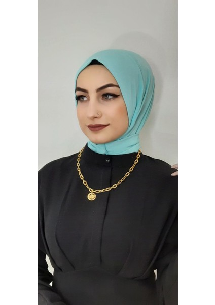 Cıtcıtlı Hazır Eşarp Şal Hijap Su Yeşili Renk