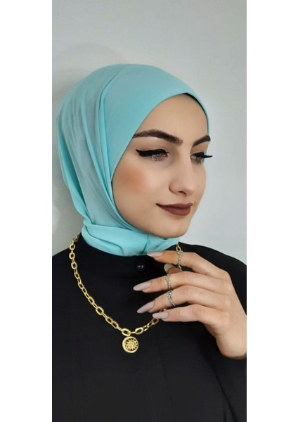 Cıtcıtlı Hazır Eşarp Şal Hijap Su Yeşili Renk