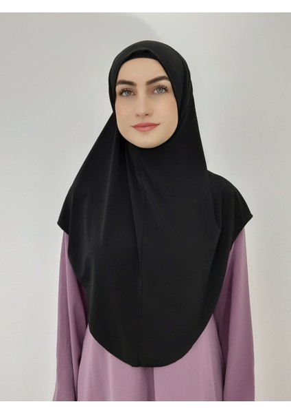 Namaz Örtüsü Khimar, Hazır Büyük Esarp, Malezya Modeli, Hijap ,hac Umre Icin Sandy Kumas Siyah