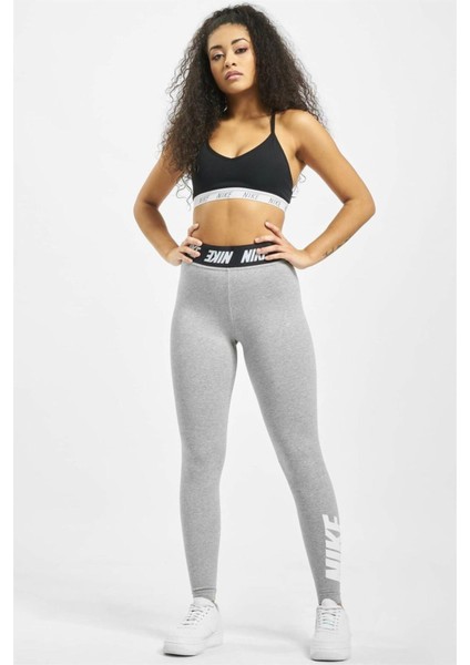 Nsw Legging Club Kadın Yüksek Belli Gri Tayt