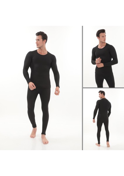 Uzun Kollu Termal Içlik Takım Bay Bayan Unisex Atlet Tayt Şardonlu Pamuklu Kışlık Tayt