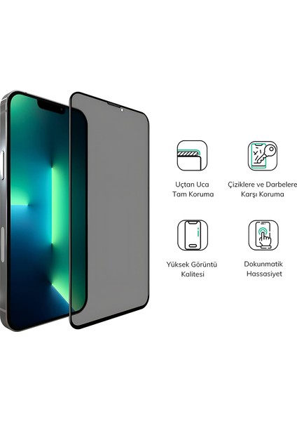 Apple iPhone 15 / 15 Plus / 15 Pro / 15 Pro Max Uyumlu Tam Kaplayan Hayalet Cam Koruyucu Siyah modelleri