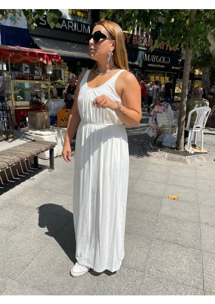 Beyaz Lastikli Uzun Elbise fiyatları