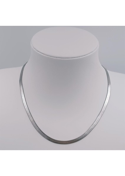 Çelik Silver Italyan Ezme Zincir 45 cm