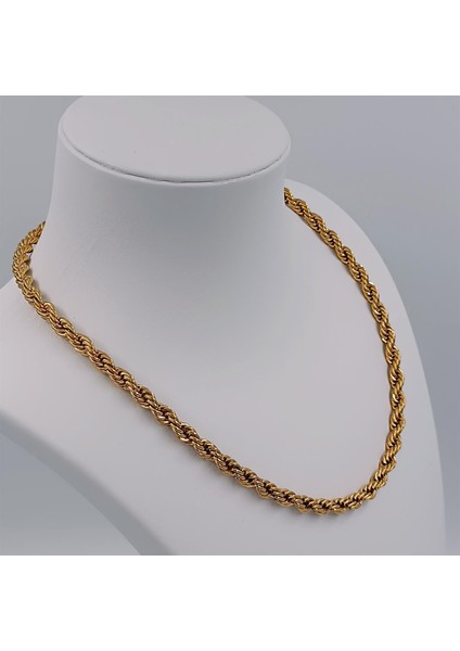 Çelik Gold 6 mm Burgu Kolye 45 cm