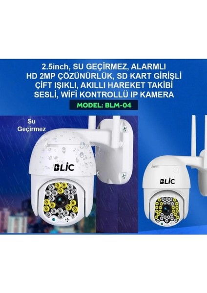 Wifi Kontrollü 2 Mp Hd Çözünürlük Çift Ledli Hareket Takipli Ip Kamera
