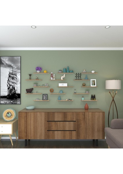 Kenzlife Larose Duvar Rafı Debernuş Onbeşli 039*07*3 Byz 15 Adet Duvar Rafı Süslük Eko (M)