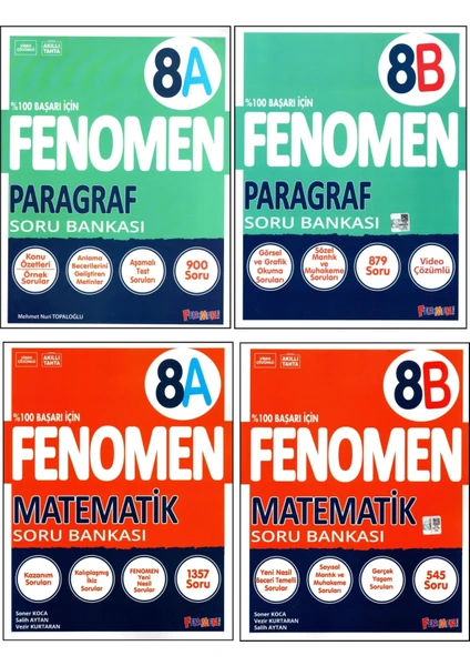 Fenomen Yayıncılık Fenomen 8. Sınıf LGS Matematik ve Paragraf (A) + (B) Soru Bankası