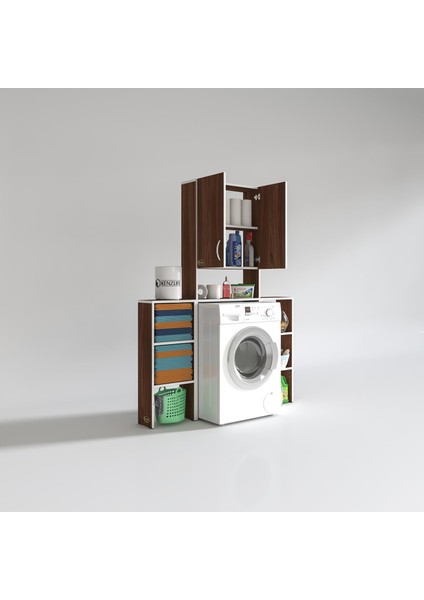 Kenzlife çamaşır makinesi dolabı veronikamaks cvz 180*096*20 banyo kapaklı arkalıksız raflı fiyatları