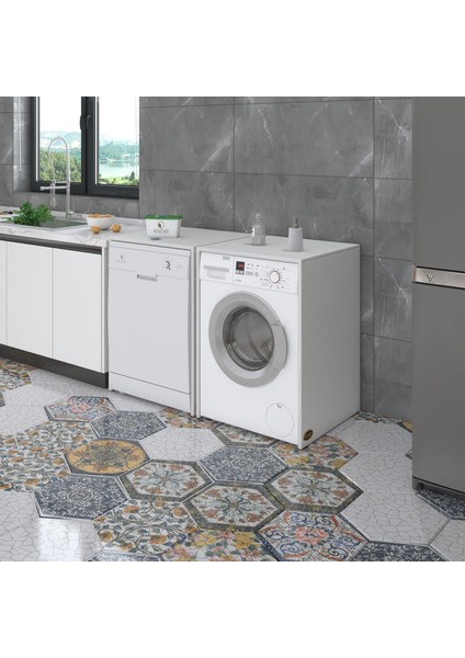Kenzlife çamaşır&kurutma&bulaşık makinesi dolabı naumkare byz 90*140*60 kapaksız arkalıksız