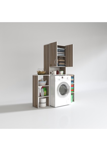 Kenzlife çamaşır makinesi dolabı sinemmaks crd 180*096*30 banyo kapaklı arkalıklı raflı fiyatları