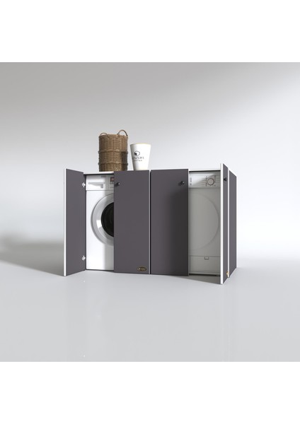 Kenzlife çamaşır&kurutma&bulaşık makinesi dolabı tatyanakare gri 90*140*60 kapaklı arkalıksız fiyatları
