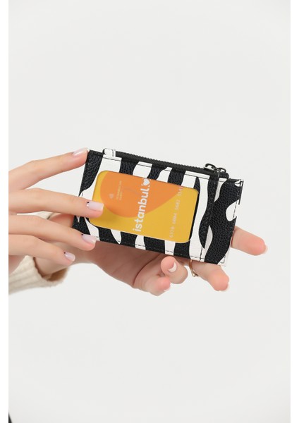 Unisex 5 Bölmeli Kartlık Zebra