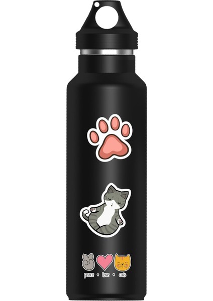Kedi Temalı Sticker Seti - Ajanda - Laptop - Telefon Sticker Seti (20 Adet)