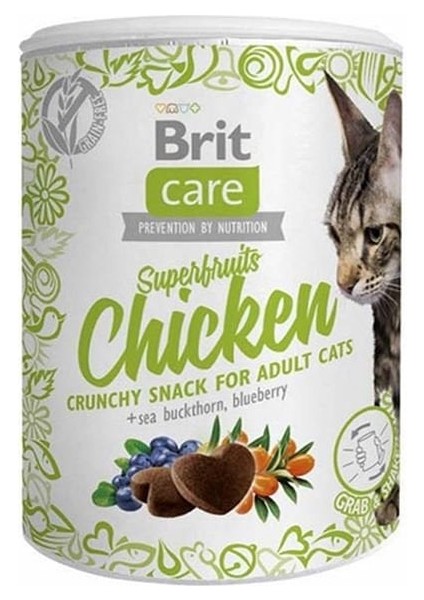 Brit Care Superfruits Glütensiz Tavuklu ve Yaban Mersinli Kıtır Kedi Ödül Maması 100 gr