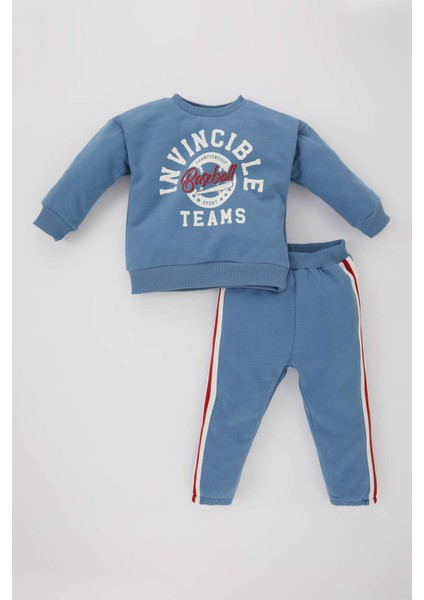 Erkek Bebek Baskılı Sweatshirt Eşofman Alt 2'li Takım B3177A523WN