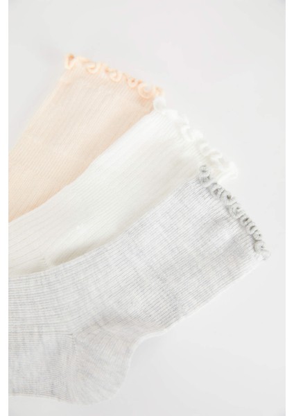 Kız Çocuk 3'lü Pamuklu Uzun Çorap A6575A8NS indirimleri