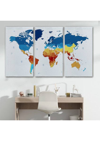 Dünya Haritası Dekoratif Kanvas Tablo 1047 modelleri