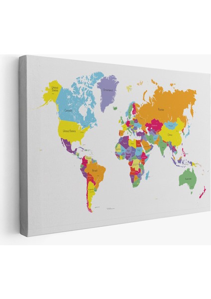 Dünya Haritası Dekoratif Kanvas Tablo 1055
