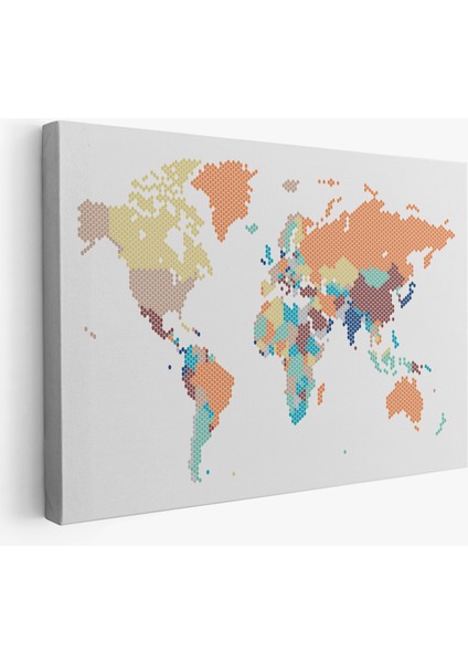 Dünya Haritası Dekoratif Kanvas Tablo 1061
