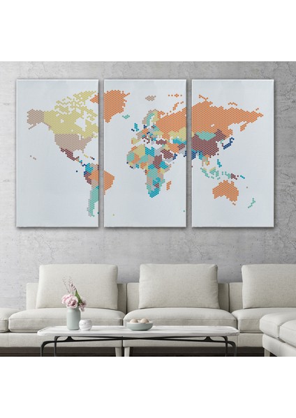 Dünya Haritası Dekoratif Kanvas Tablo 1061 modelleri