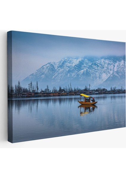 Hindistan Srinagar Dal Gölü Kış Manzara TABLOSU-1244