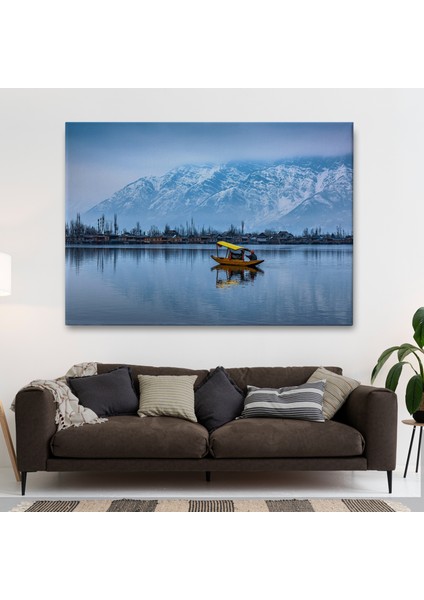 Hindistan Srinagar Dal Gölü Kış Manzara TABLOSU-1244 fiyatları