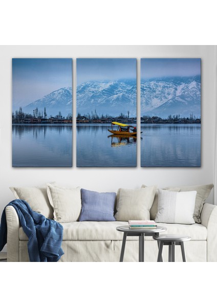 Hindistan Srinagar Dal Gölü Kış Manzara TABLOSU-1244 modelleri