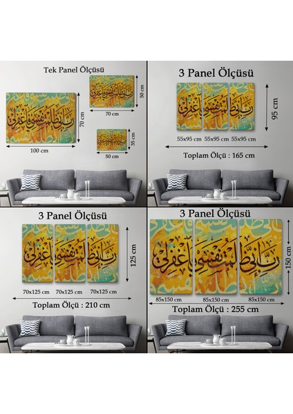 Rabbim, Ben Nefsime Zulmettim, Beni Bağışla (Kasas Suresi 16.ayet) Yazılı Tablo -3391 fırsatları
